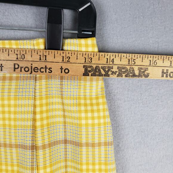 Wild Fable Sz 4 Plaid Mini Skirt Gold Yellow Clueless Academia Prep School Girl - Picture 2 of 8